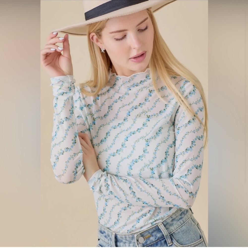 927. The Vintage Blooms Floral Mesh Top